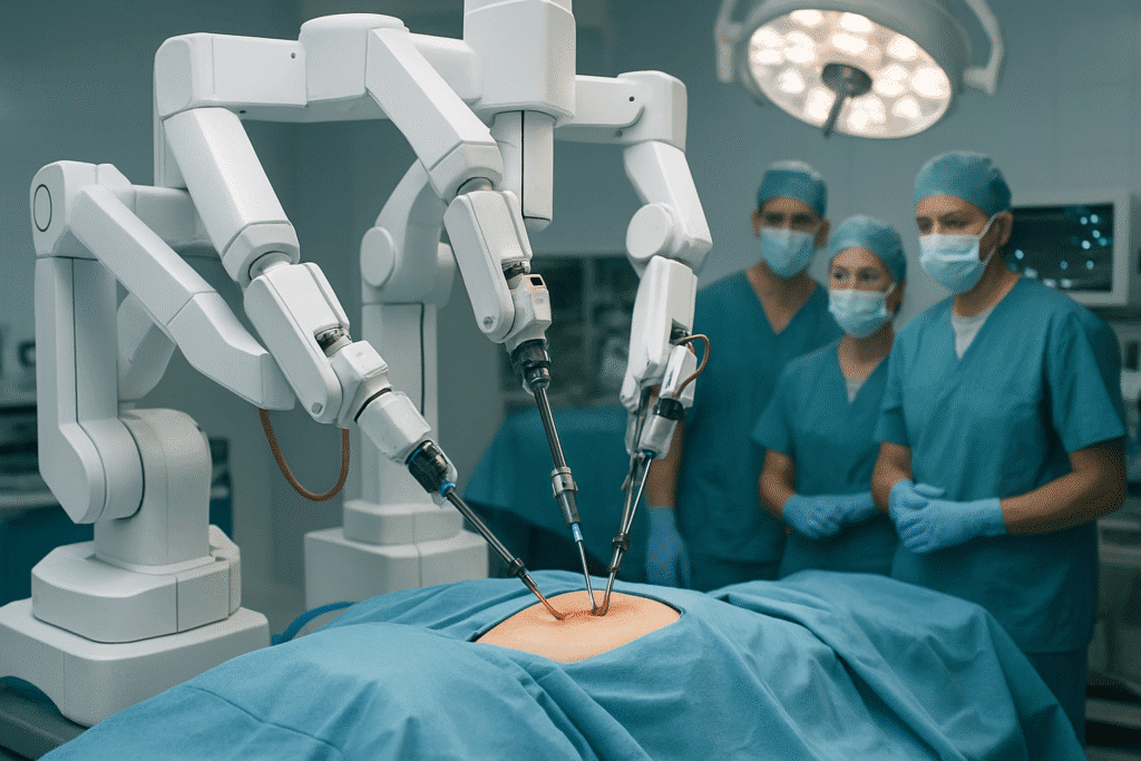 Robots quirúrgicos en acción.