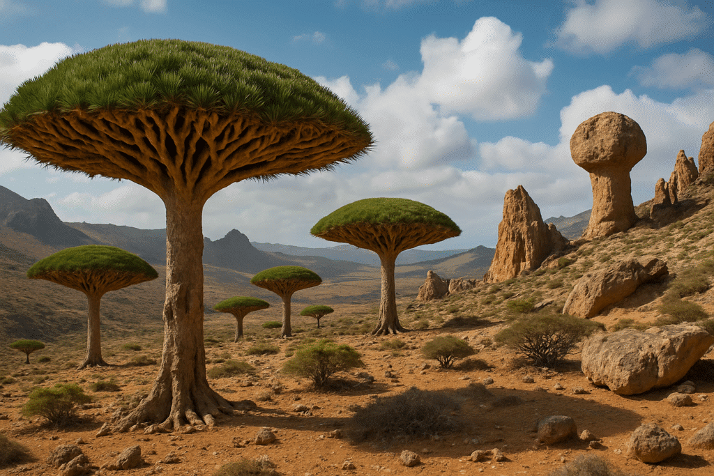 Paisaje único de la isla de Socotra