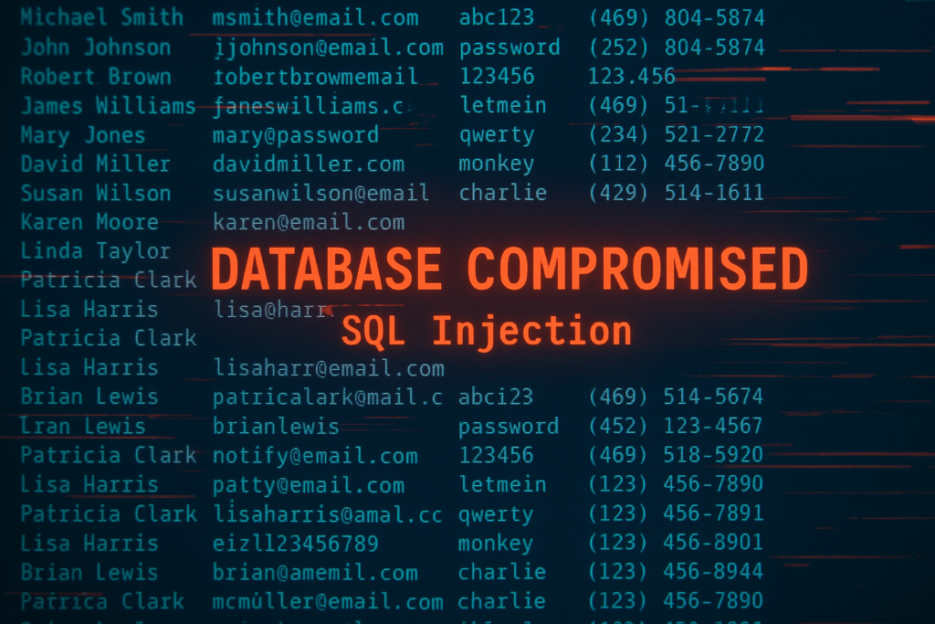 Base de datos comprometida por SQL Injection