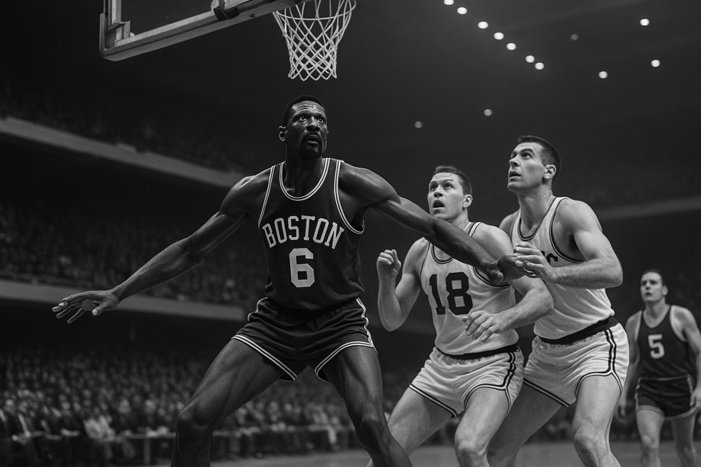 Bill Russell dominando en la pintura