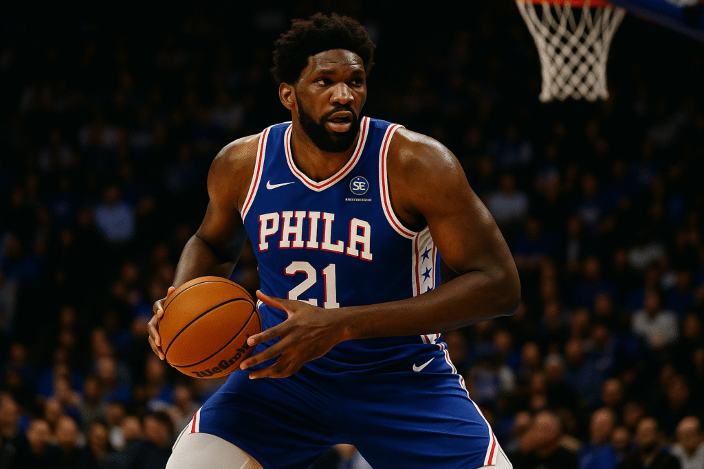 Joel Embiid dominando la pintura