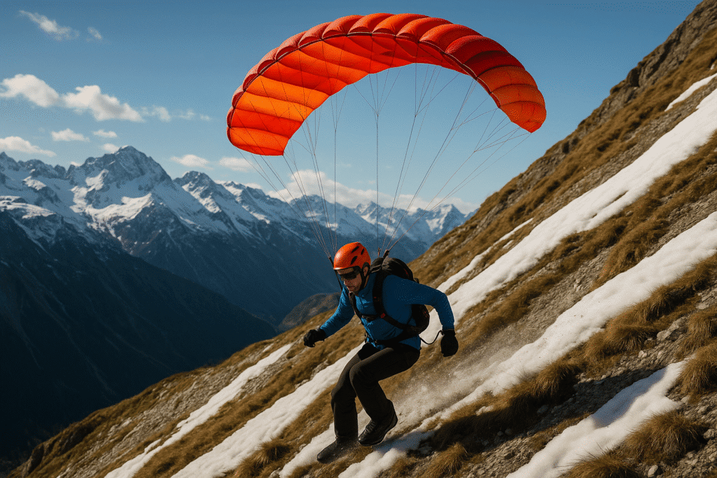 Parapente pequeño en speedflying