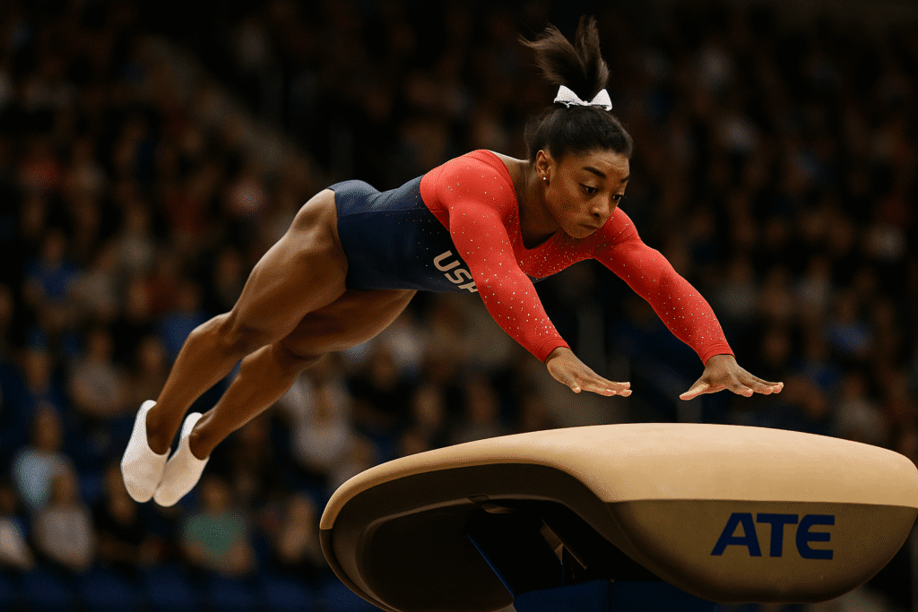 Simone Biles realizando Yurchenko