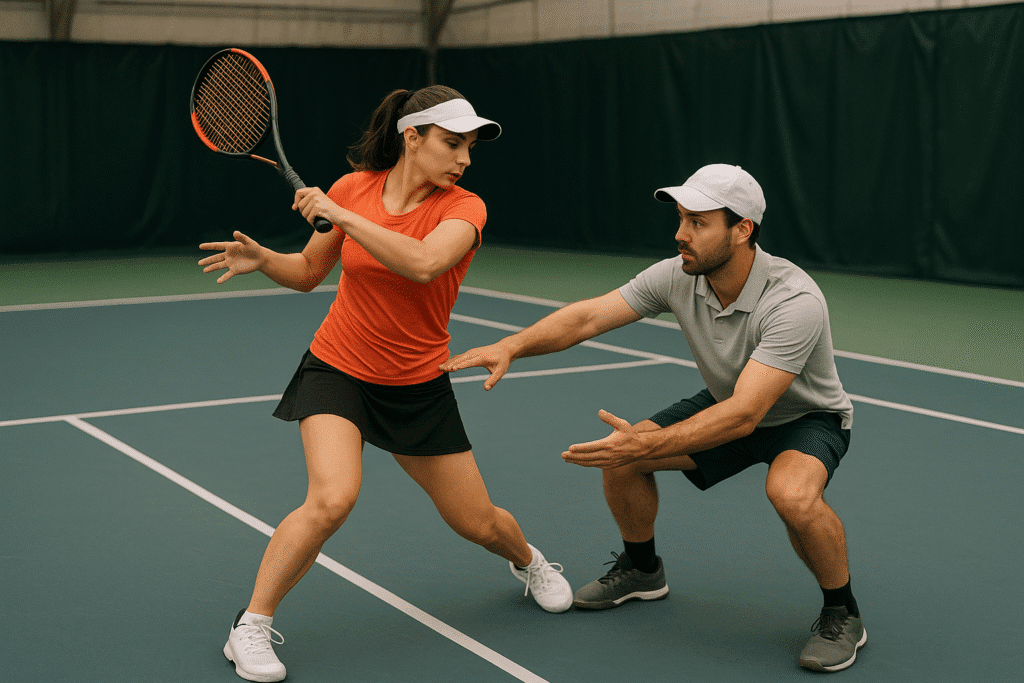 ntrenador corrigiendo golpe inside-out