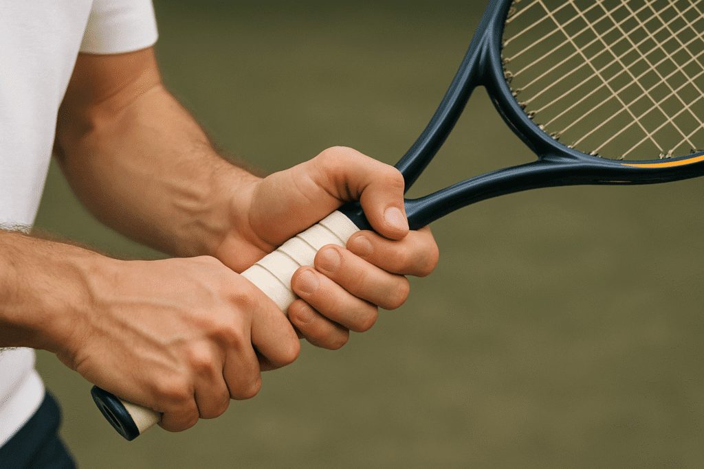 detalle de empuñadura en resto de revés