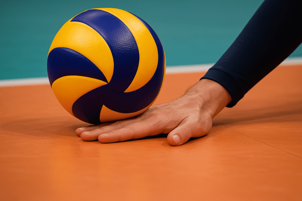 mano plana en contacto con el balón en pancake