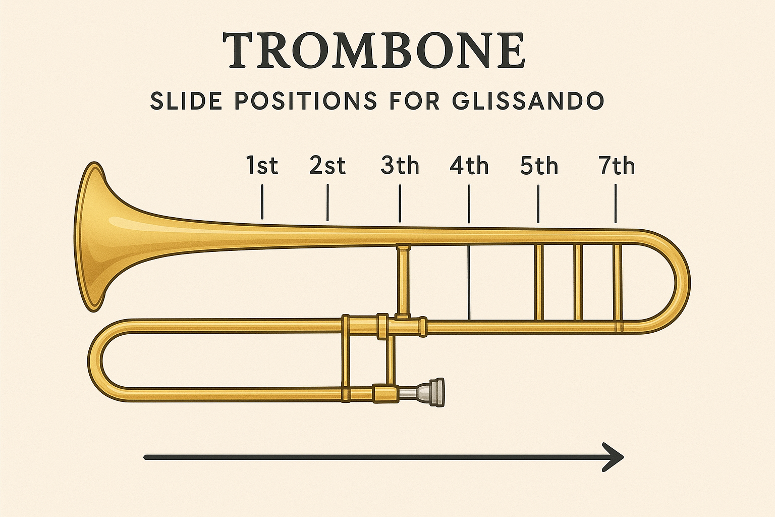 posiciones de vara para glissando en trombón