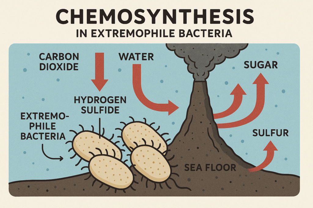 esquema de quimiosíntesis bacteriana