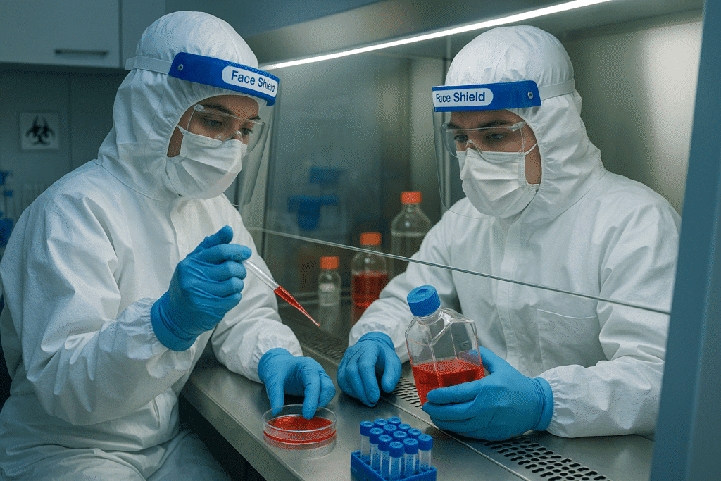 equipo de laboratorio modificando células CAR-T