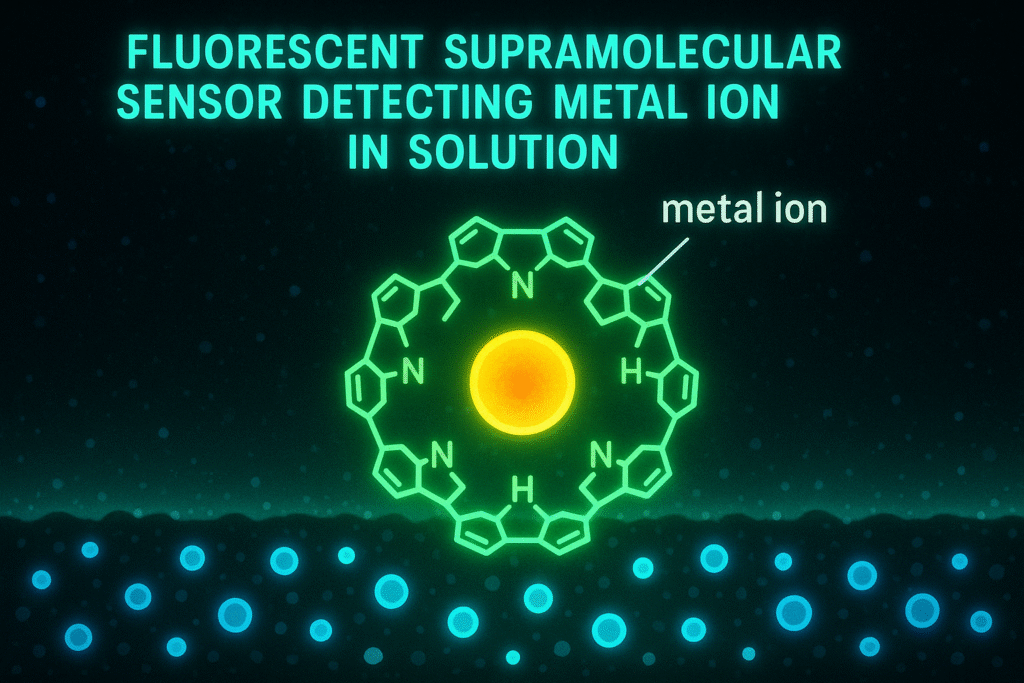 sensor fluorescente detectando iones metálicos