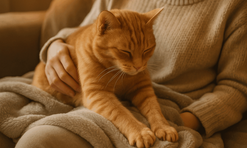 Gato amasando con las patas.