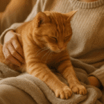 Gato amasando con las patas.