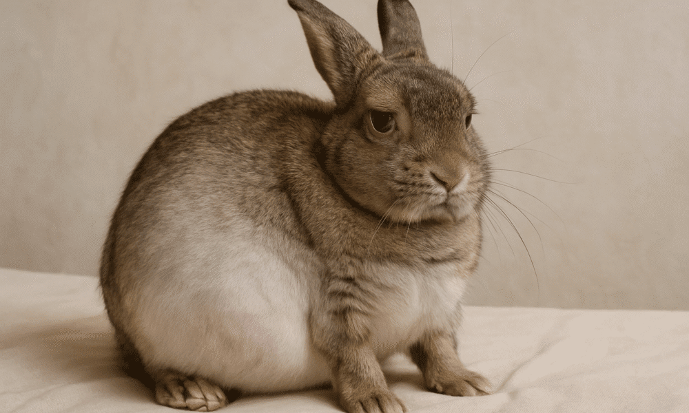 Conejo con distensión abdominal