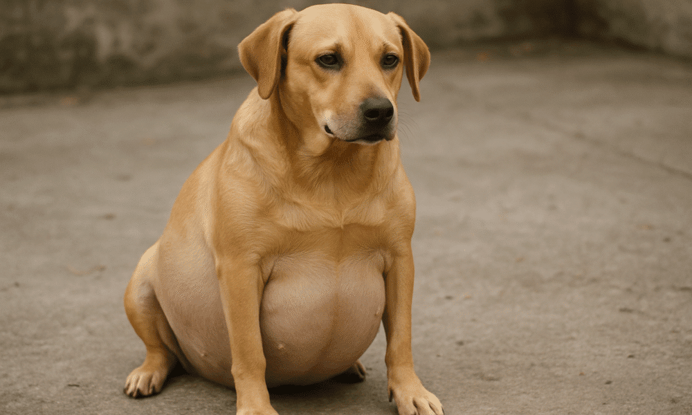 Perro con torsión gástrica