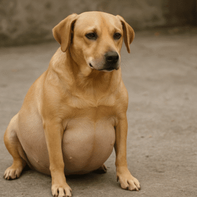 Perro con torsión gástrica