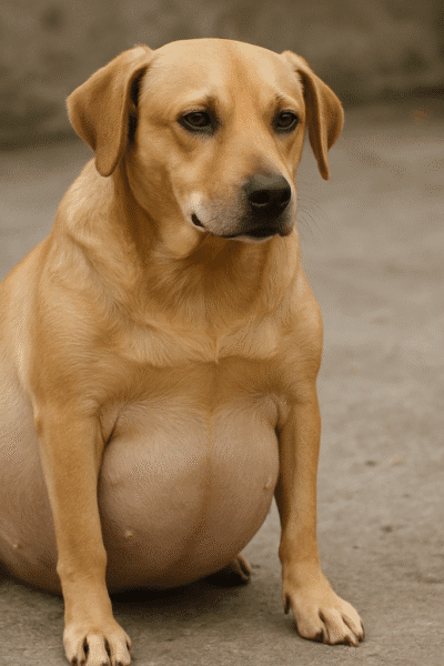 Perro con torsión gástrica