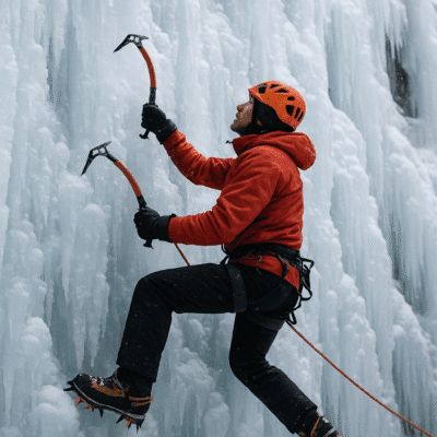 Escalador en cascada de hielo